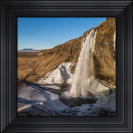 Framed Seljalandsfoss Waterfall in the Winter, Iceland Print