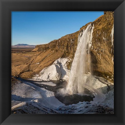 Framed Seljalandsfoss Waterfall in the Winter, Iceland Print