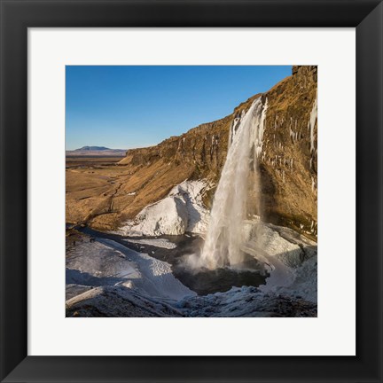 Framed Seljalandsfoss Waterfall in the Winter, Iceland Print