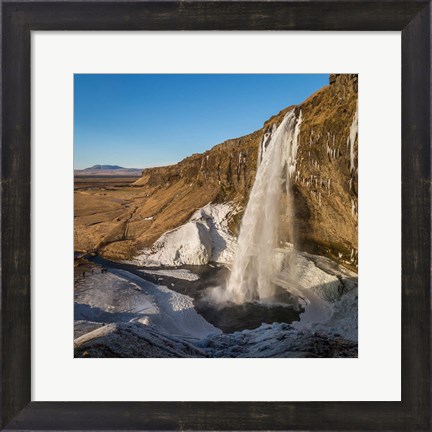 Framed Seljalandsfoss Waterfall in the Winter, Iceland Print