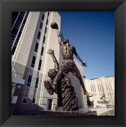 Framed Michael Jordan Statue, United Center, Chicago Print