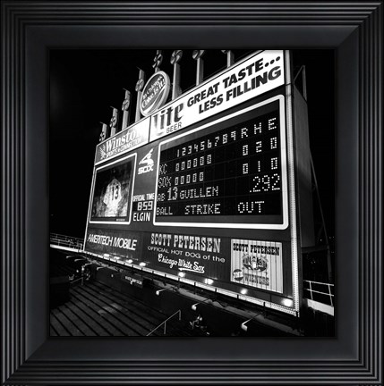 Framed Scoreboard at U.S. Cellular Field, Chicago, Cook County, Illinois Print