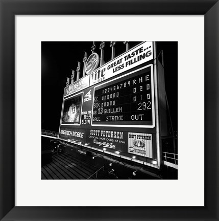 Framed Scoreboard at U.S. Cellular Field, Chicago, Cook County, Illinois Print