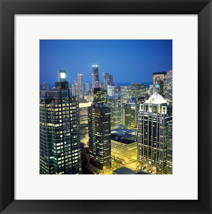 Framed Dusk in Chicago Print