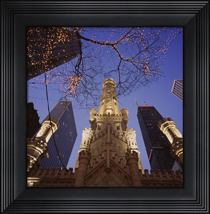 Framed Winter Water Tower, Chicago, IL Print