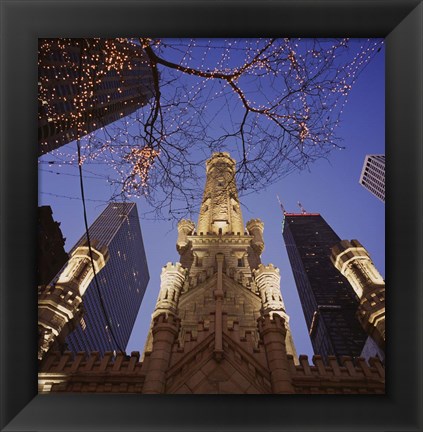 Framed Winter Water Tower, Chicago, IL Print