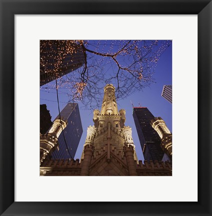 Framed Winter Water Tower, Chicago, IL Print