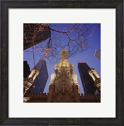 Framed Winter Water Tower, Chicago, IL Print