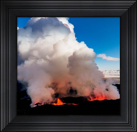 Framed Volcano Eruption at the Holuhraun Fissure, Bardarbunga Volcano, Iceland. Print