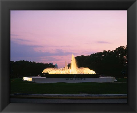 Framed Mecom Fountain, Houston, Texas Print