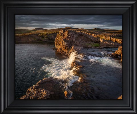 Framed Grimsa River in Borgarfjordur, Iceland Print
