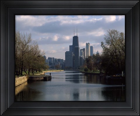 Framed Lincoln Park Lagoon, Chicago, Cook County, Illinois Print