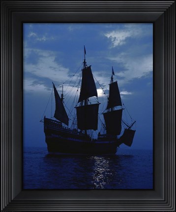 Framed Replica of Mayflower II Print