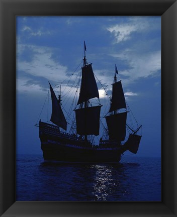 Framed Replica of Mayflower II Print