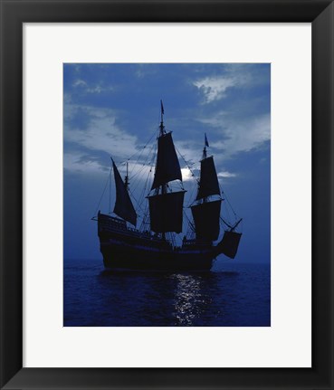 Framed Replica of Mayflower II Print