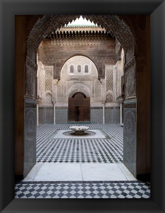 Framed Al-Attarine Madrasa built by Abu al-Hasan Ali ibn Othman, Fes, Morocco Print