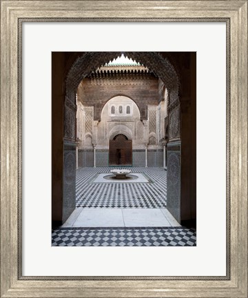 Framed Al-Attarine Madrasa built by Abu al-Hasan Ali ibn Othman, Fes, Morocco Print