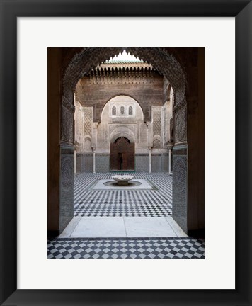 Framed Al-Attarine Madrasa built by Abu al-Hasan Ali ibn Othman, Fes, Morocco Print