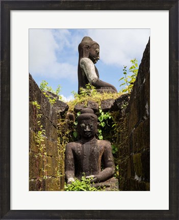 Framed Buddha statues at Koe Thaung Temple, Myanmar Print