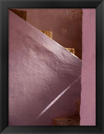 Framed Pink Painted Stairway near Ouarzazate, Morocco Print