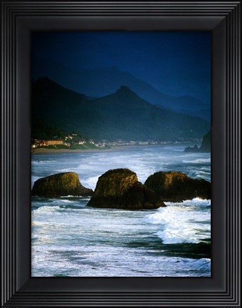 Framed Storm Over Cannon Beach Print