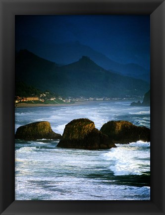 Framed Storm Over Cannon Beach Print