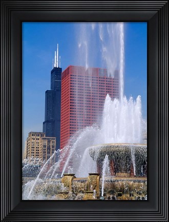 Framed Buckingham Fountain, Chicago, Illinois Print