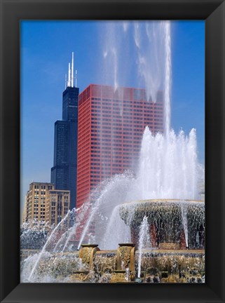 Framed Buckingham Fountain, Chicago, Illinois Print