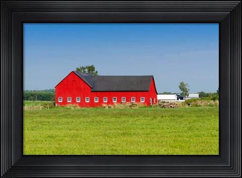 Framed Red barn in Grenville County in Ontario, Canada Print