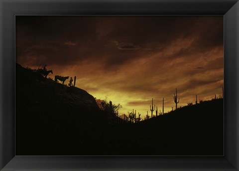 Framed Sunset over The Sonoran Desert, AZ Print