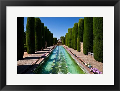 Framed Gardens of the Alcazar de los Reyes Cristianos, Spain Print