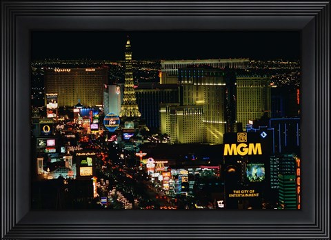Framed Strip, Las Vegas, Clark County, Nevada Print