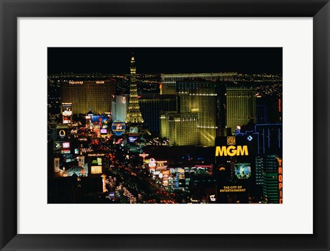 Framed Strip, Las Vegas, Clark County, Nevada Print