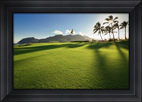 Framed Golf Course, Kauai Lagoons, Kauai, Hawaii Print