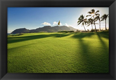 Framed Golf Course, Kauai Lagoons, Kauai, Hawaii Print