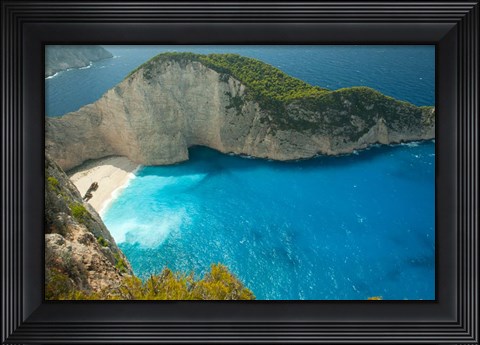 Framed Shipwreck Bay, Zakynthos, Ionian Islands, Greece Print