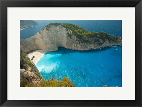 Framed Shipwreck Bay, Zakynthos, Ionian Islands, Greece Print