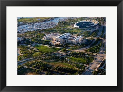 Framed Field Museum and Soldier Field, Chicago, Illinois Print