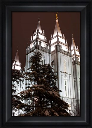 Framed Mormon Temple, Salt Lake City, Utah Print