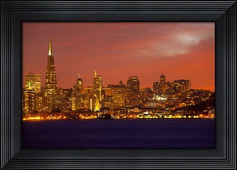 Framed San Francisco Financial District at Dusk, San Francisco, California Print