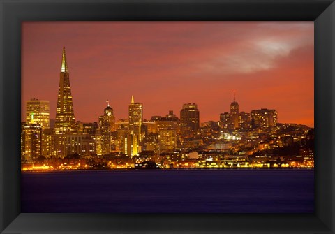 Framed San Francisco Financial District at Dusk, San Francisco, California Print