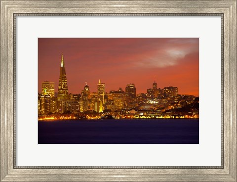 Framed San Francisco Financial District at Dusk, San Francisco, California Print