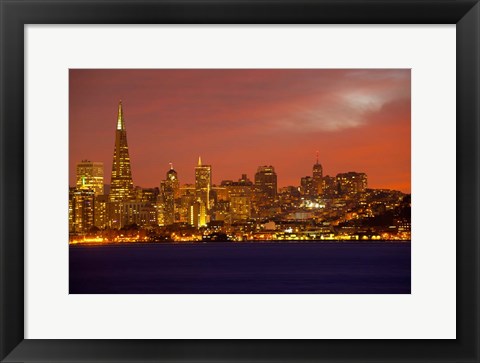 Framed San Francisco Financial District at Dusk, San Francisco, California Print