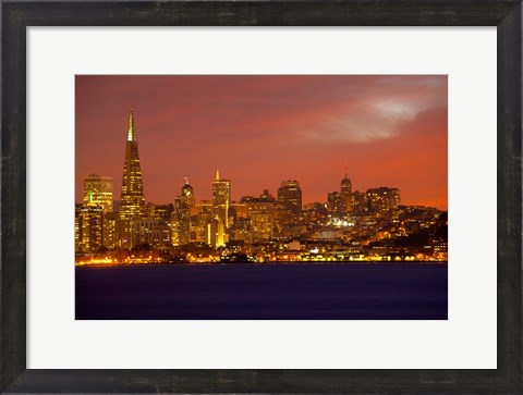 Framed San Francisco Financial District at Dusk, San Francisco, California Print