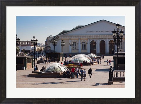 Framed Manezh Exhibition Center, Manezhnaya Square, Moscow, Russia Print