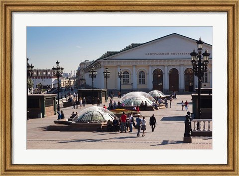 Framed Manezh Exhibition Center, Manezhnaya Square, Moscow, Russia Print