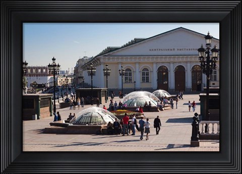 Framed Manezh Exhibition Center, Manezhnaya Square, Moscow, Russia Print