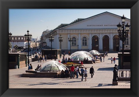 Framed Manezh Exhibition Center, Manezhnaya Square, Moscow, Russia Print