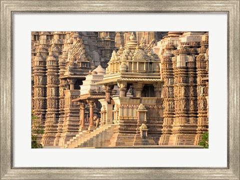 Framed Khajuraho temple, Chhatarpur District, Madhya Pradesh, India Print