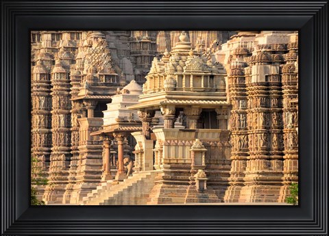 Framed Khajuraho temple, Chhatarpur District, Madhya Pradesh, India Print